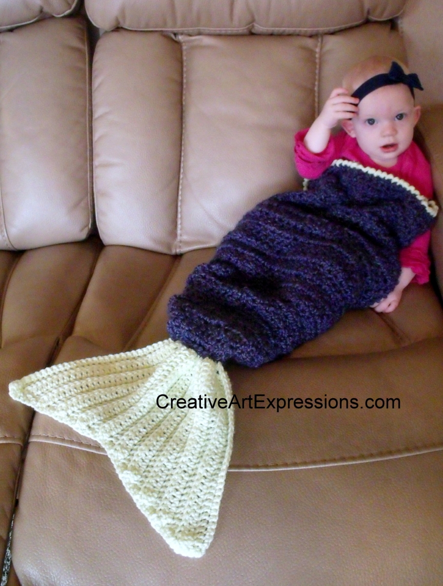 Creative Art Expressions Hand Crocheted Baby Mermaid Blanket