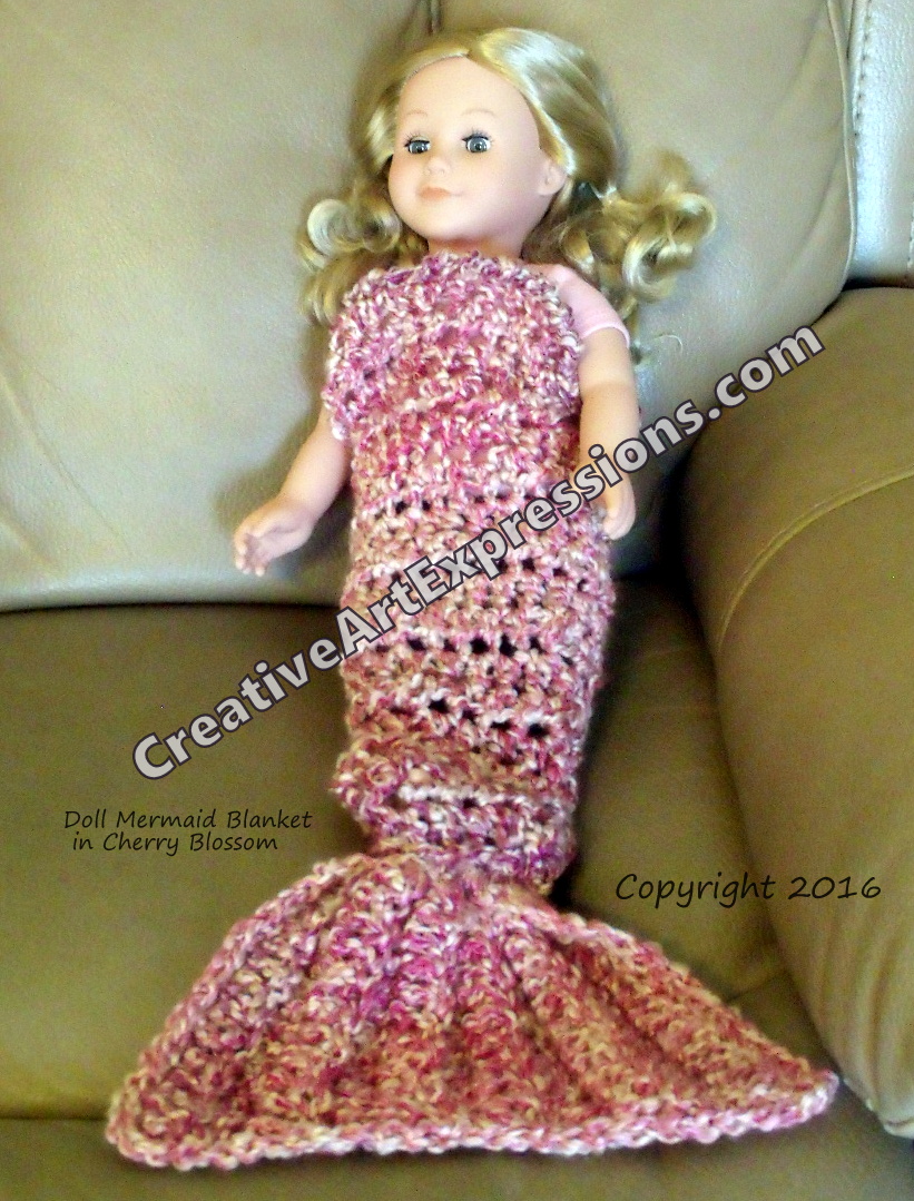 Doll Mermaid Blanket in Cherry Blossom