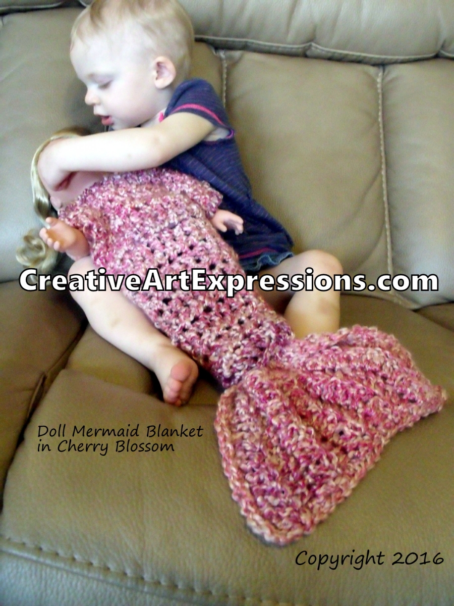 Doll Mermaid Blanket in Cherry Blossom