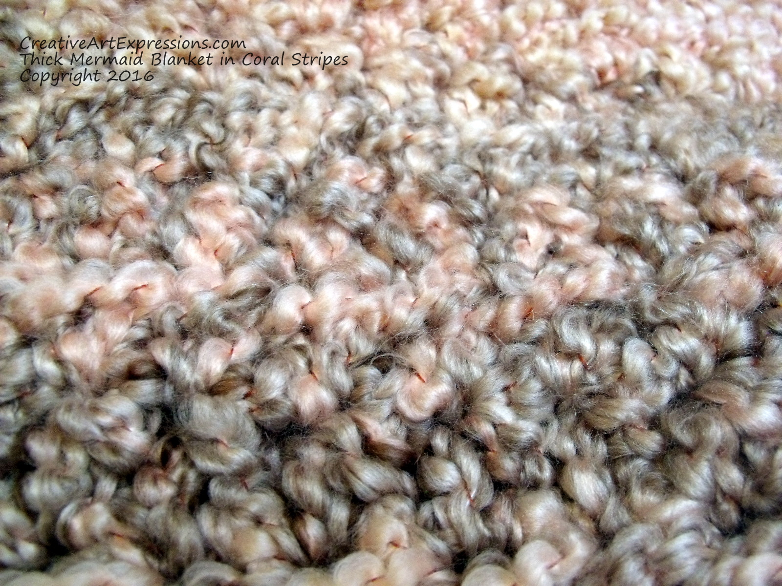 Close up of blanket in Thick Coral Stripes