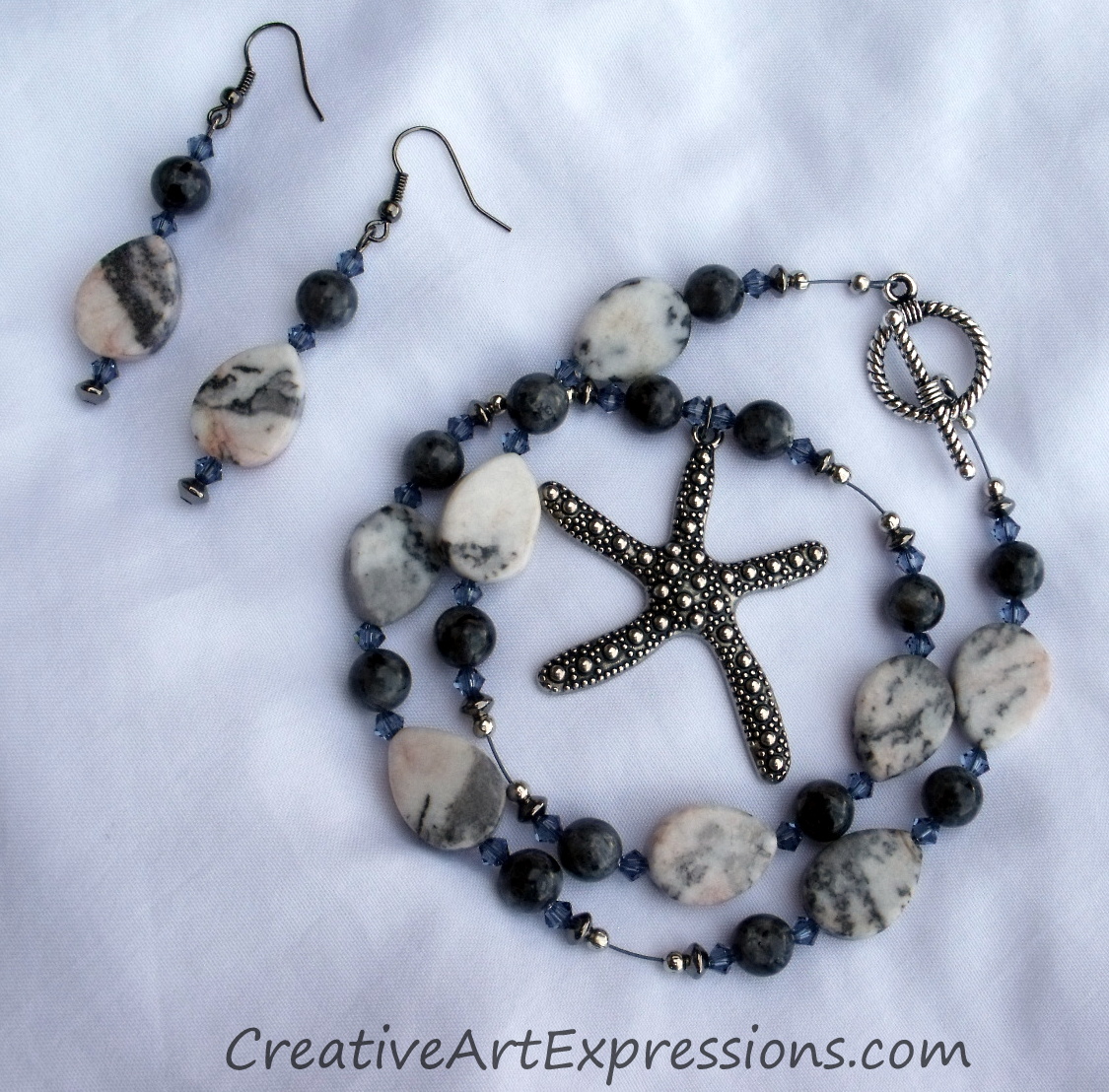 Creative Art Expressions Handmade Starfish Necklace & Earring Set