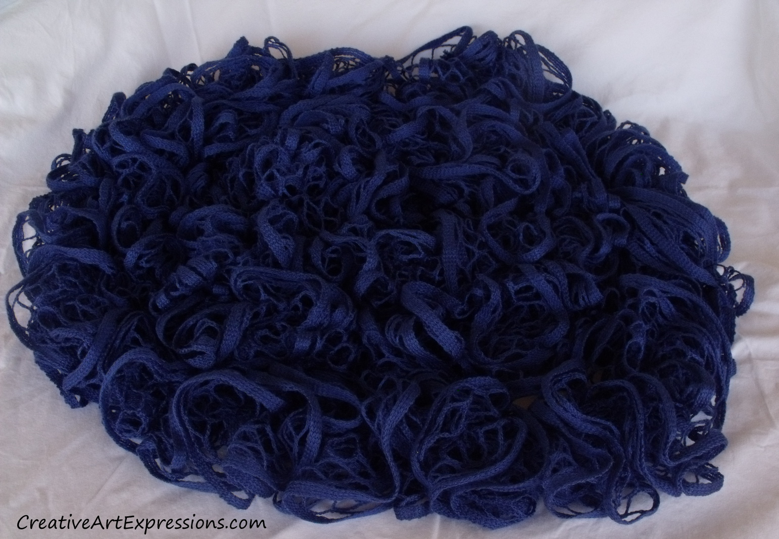 Creative Art Expressions Hand Knitted Royal Blue Baby Photo Prop Blanket