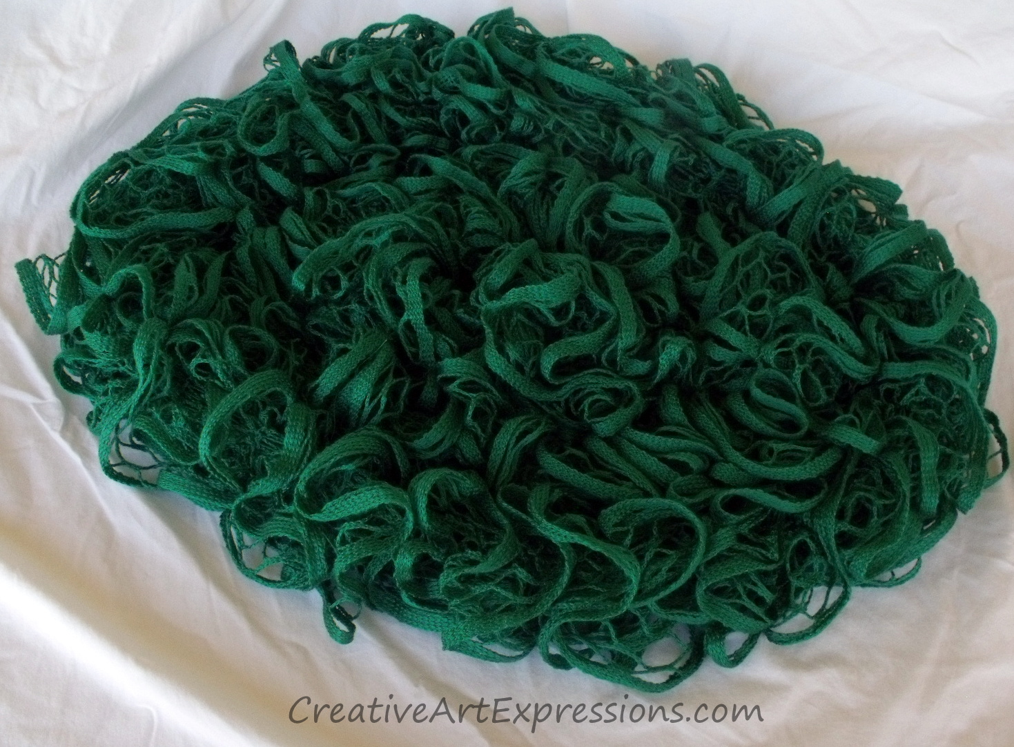 Creative Art Expressions Hand Knitted Emerald Green Baby Photo Prop Blanket