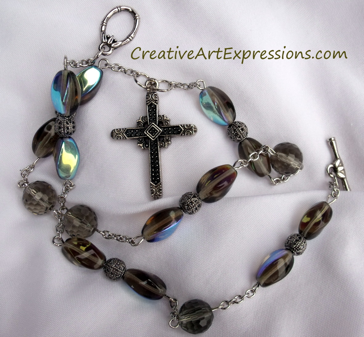 Creative Art Expressions Handmade Olive Prayer Beads Necklace Jewelry Design