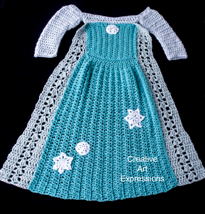 strapless open back dress Free Bernat Dreamy Princess Snuggle Sack Crochet Pattern