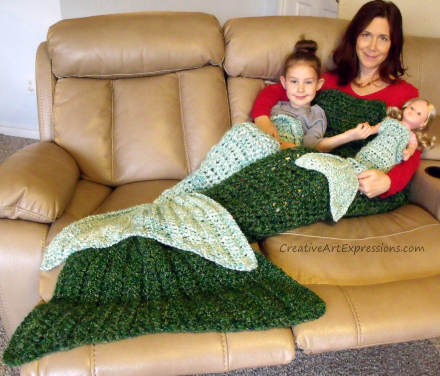 Mother & Daughter Crocheted Mermaids Creative Art Expressions