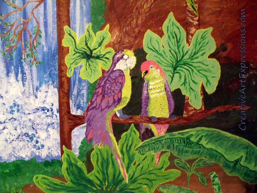 Creative Art Expressions Hand Painted Rain Forest Mural In ...