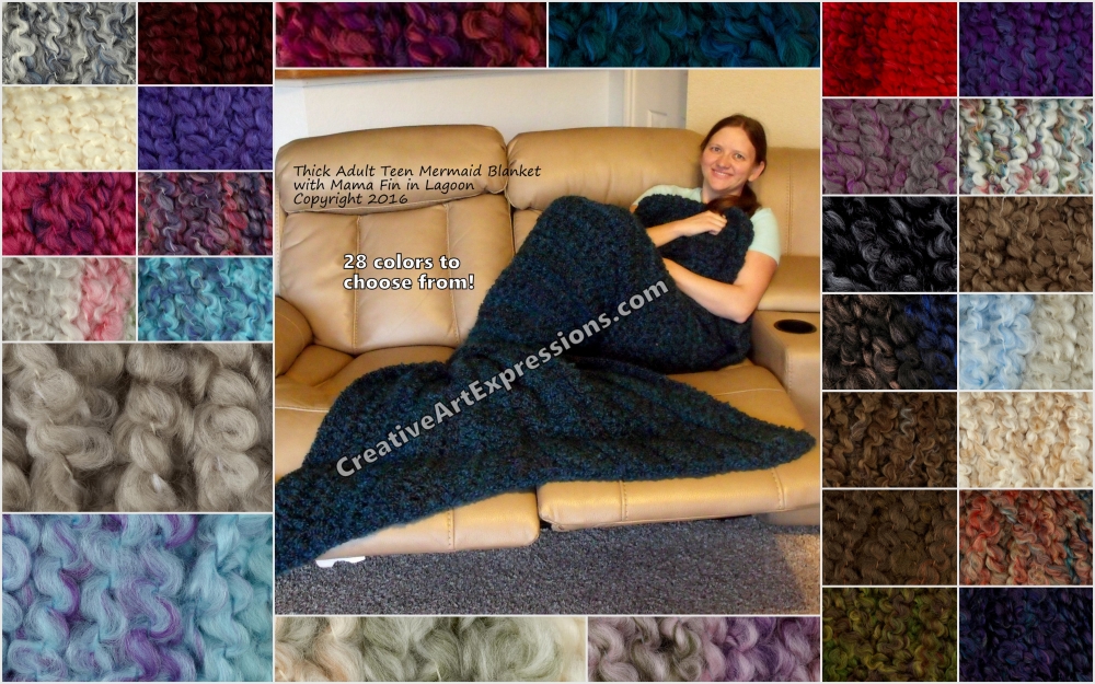 Mermaid Blanket Thick Crocheted Adult/Teen Made To Order | Creative Art Expressions