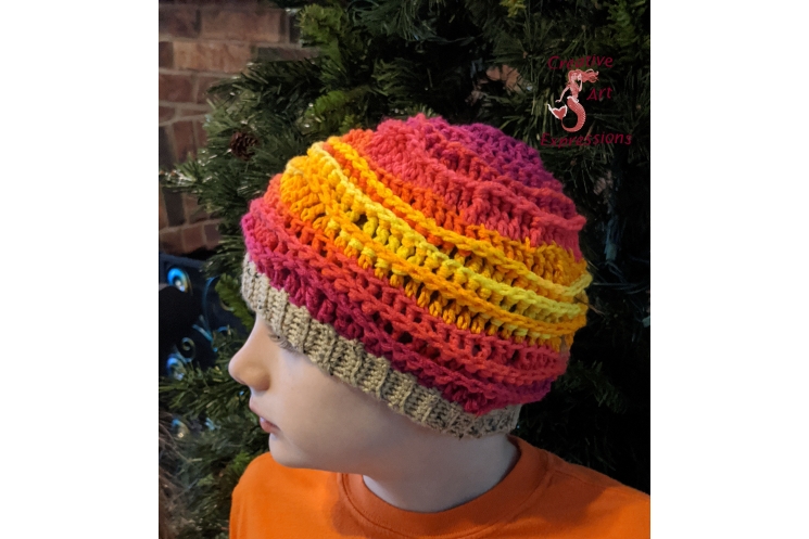 Sunset Sea, Sea Breeze Hat, Youth size 6-10 years
