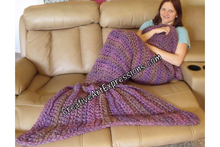 Purple Adult Teen Mermaid Blanket