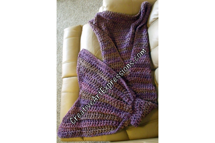 Back of Purple Adult Teen Mermaid Blanket