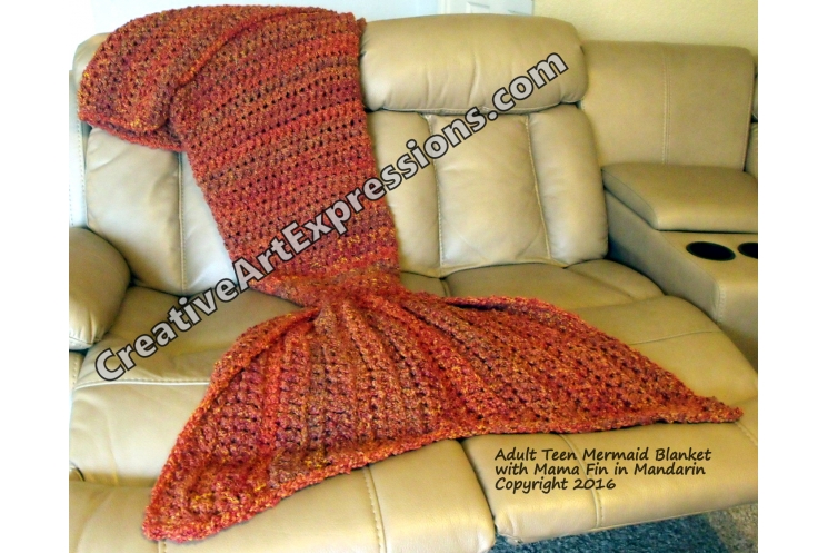 Mermaid Blanket in Mandarin