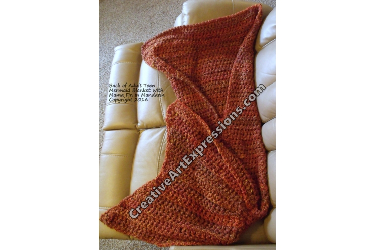 Back of Mermaid Blanket in Mandarin