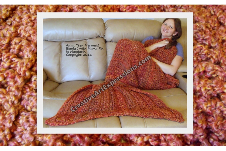 Mermaid Blanket in Mandarin