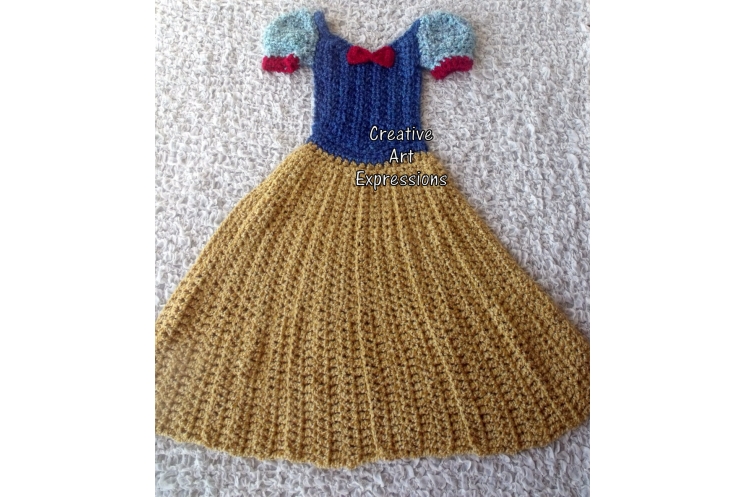 Fair Princess Dress Blanket in Golden Thick Soft Yarn