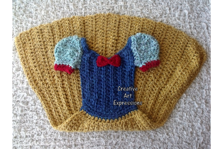 Fair Princess Dress Blanket in Golden Thick Soft Yarn