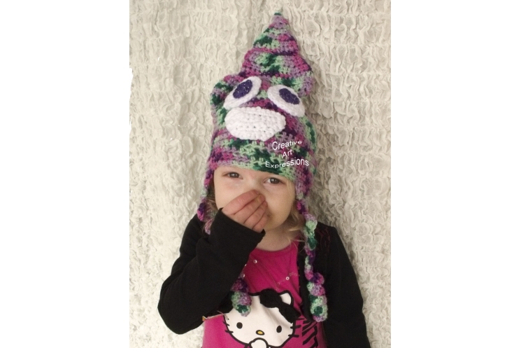 Unicorn Poop Toddler Hat Crocheted Pink Green Purple Mint