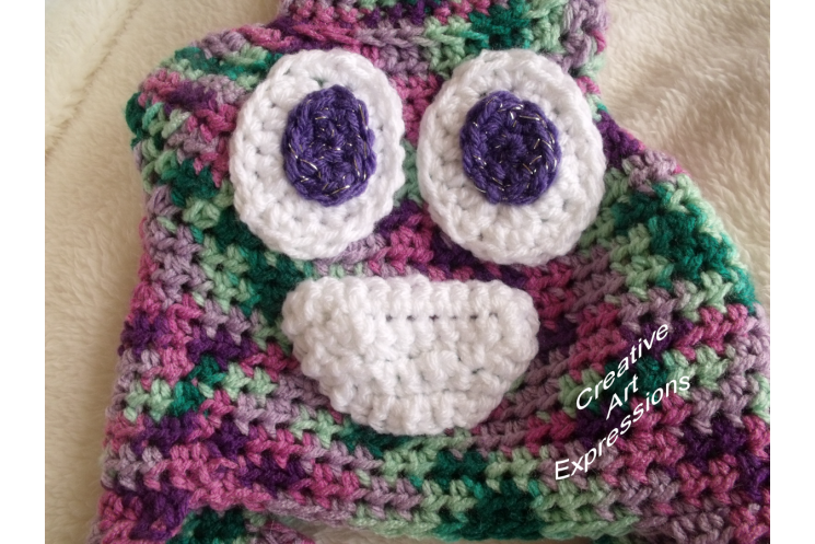 Unicorn Poop Toddler Hat Crocheted Pink Green Purple Mint