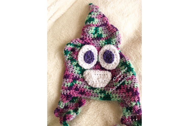 Unicorn Poop Toddler Hat Crocheted Pink Green Purple Mint