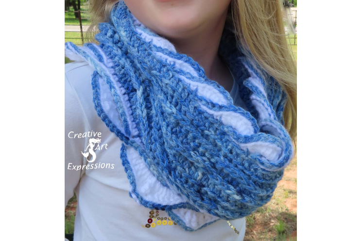Sea Breeze Youth 6-10 Infinity Scarf in Lapis
