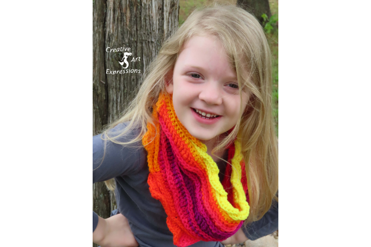 Sea Breeze Youth 6-10 Infinity Scarf in Fruity Stripes