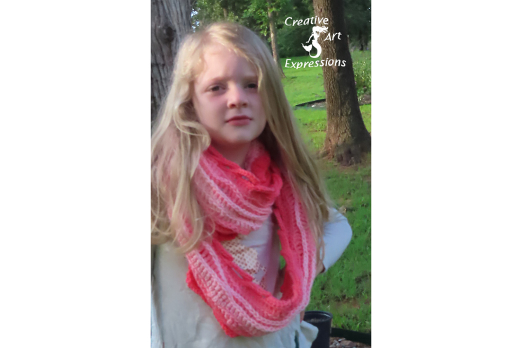 Sea Breeze Long Infinity Scarf in Sea Coral Youth 6-10