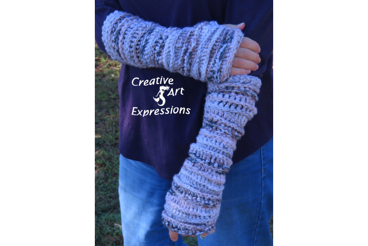 Sea Breeze Fingerless Gloves Adult Teen in Sand Dunes Long Length