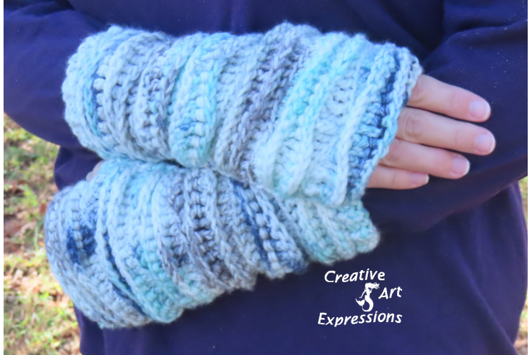 Sea Breeze Fingerless Gloves Adult Teen in Cypress Landing Regular Length