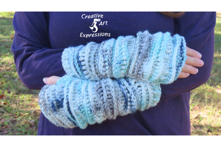Sea Breeze Fingerless Gloves Adult Teen in Cypress Landing Regular Length