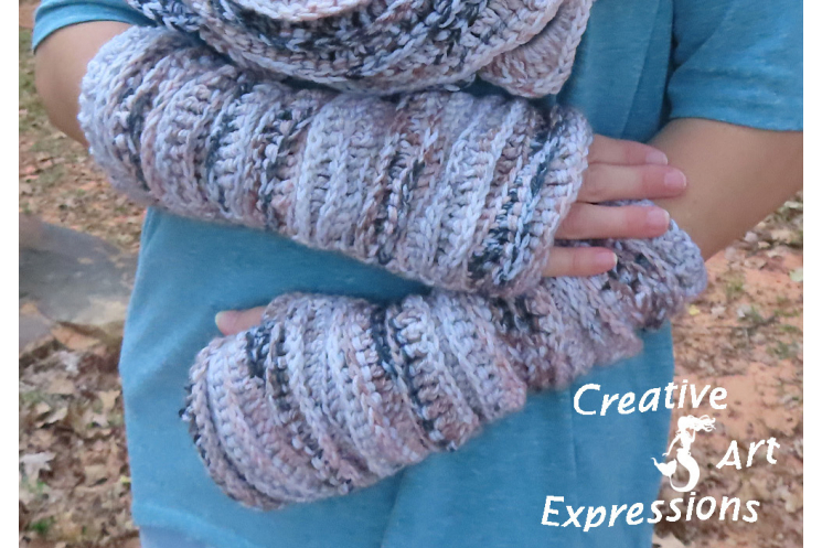 Sea Breeze Fingerless Gloves Adult Teen in Sand Dunes Long Length