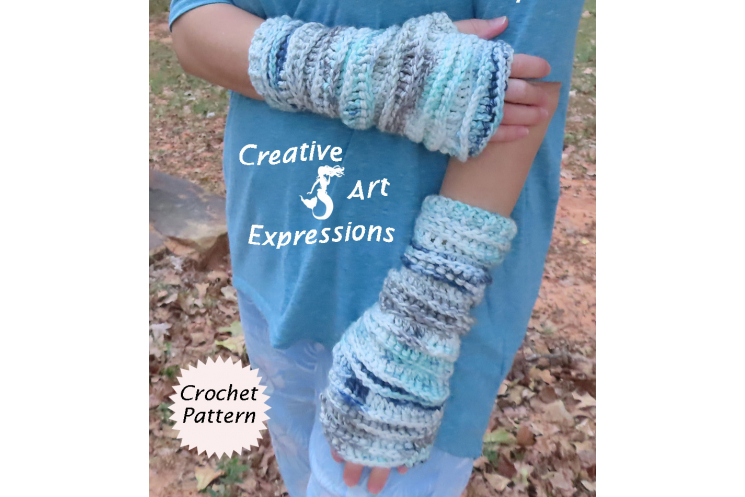 Sea Breeze Fingerless Gloves Adult Teen in Cypress Landing Regular Length