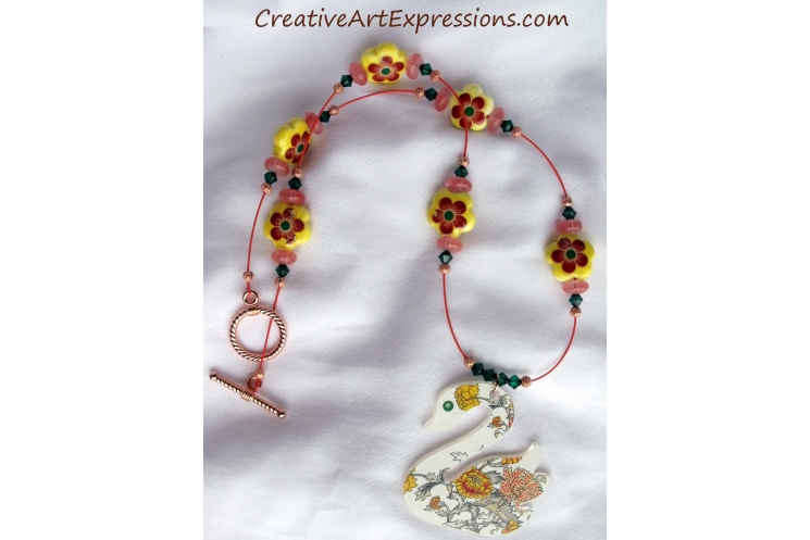 Handmade Summer Swan Necklace