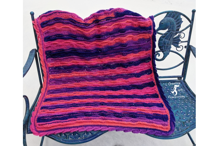 Sea Breeze Baby Blanket in Flamingo Bay