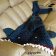 Blue Green Shark Blanket Child Crocheted