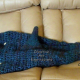 Blue Green Shark Blanket Child Crocheted