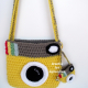 Back of Yellow Camera Purse Crocheted