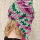 Side of Unicorn Poop Toddler Hat Crocheted Pink Green Purple Mint