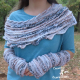 Sea Breeze Infinity Scarf & Long Fingerless Gloves in Sand Dunes Adult Teen