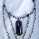Creative Art Expressions Handmade Blue Platinum & Chain Necklace Jewelry Design