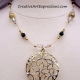 Creative Art Expressions Handmade Gold Black & Crystal Necklace Jewelry Design