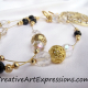 Gold Black & Crystal Necklace Jewelry Design