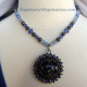 Creative Art Expressions Handmade Blue & Antique Silver Necklace Jewelry Design