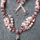 Creative Art Expressions Handmade Red & White Pearl & Crystal Necklace Jewelry Creative Art Expressions Handmade Red & White Pearl & Crystal Necklace Jewelry