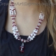 Creative Art Expressions Handmade Red & White Pearl & Crystal Necklace Jewelry Creative Art Expressions Handmade Red & White Pearl & Crystal Necklace Jewelry