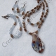 Creative Art Expressions Handmade Blue & Mahogany Necklace Bracelet & Earring Jewelry Set Creative Art Expressions Handmade Blue & Mahogany Necklace Bracelet & Earring Je