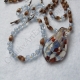 Handmade Blue & Mahogany Necklace Bracelet & Earring Je Handmade Blue & Mahogany Necklace Bracelet & Earring Je
