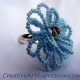 Creative Art Expressions Handmade Baby Blue Seed Bead Flower Ring Jewelry Creative Art Expressions Handmade Baby Blue Seed Bead Flower Ring Jewelry