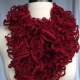 Creative Art Expressions Hand Knit Ruby Red Glam Ruffle Scarf