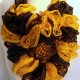 Creative Art Expressions Hand Knitted Black & Gold Ruffle Scarf