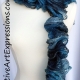 Hand Knitted Aquamarine Ruffle Scarf